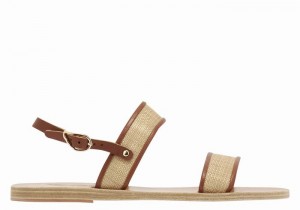 Beige Brown Women Ancient Greek Sandals Clio Casual Sandals | DXW3291BV