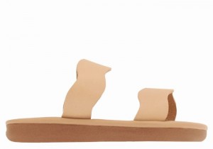 Beige Kids' Ancient Greek Sandals Little Kastos Soft Slide Sandals | SLG7569VY