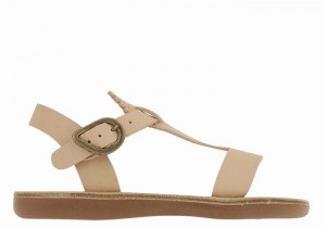 Beige Kids' Ancient Greek Sandals Little Amber Soft Flat Sandals | EWX7782LB