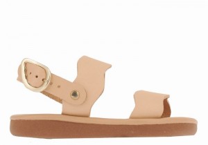 Beige Kids' Ancient Greek Sandals Little Calamos Soft Casual Sandals | KMN742RW