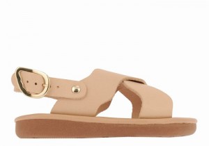 Beige Kids' Ancient Greek Sandals Little Atokos Soft Casual Sandals | MQB2492ZE