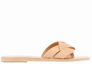 Beige Women Ancient Greek Sandals Arachne Slide Sandals | UWY5821PD