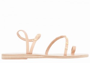 Beige Women Ancient Greek Sandals Eleftheria Bee Toe-Post Sandals | YDM1895AA