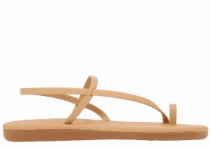 Beige Women Ancient Greek Sandals Euterpe Toe-Post Sandals | DQN3224DF