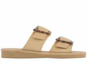 Beige Women Ancient Greek Sandals Iaso Slide Sandals | RUJ380BJ