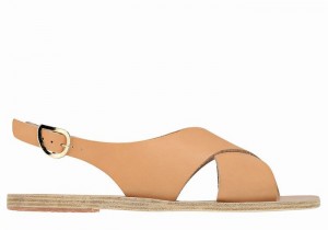 Beige Women Ancient Greek Sandals Maria Leather Casual Sandals | IUC2916HX