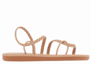 Beige Women Ancient Greek Sandals Maya Braided Sandals | FOJ9590ZR