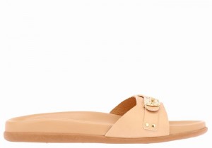 Beige Women Ancient Greek Sandals Odi Slide Sandals | LLI886BK