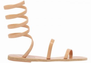 Beige Women Ancient Greek Sandals Ofis Leather Gladiator Sandals | JIC2331DJ