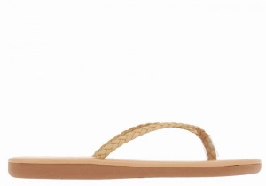 Beige Women Ancient Greek Sandals Plage Flip Flop Braided Sandals | GBR8273VM