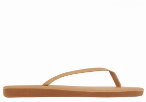 Beige Women Ancient Greek Sandals Saionara Flip Flops | SYG7339QL