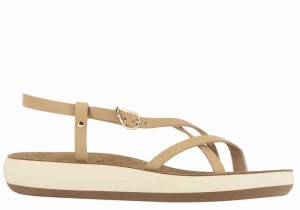 Beige Women Ancient Greek Sandals Semele Comfort Back-Strap Sandals | AAQ7648CO