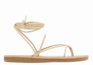 Beige Women Ancient Greek Sandals String Gladiator Sandals | HST331YK