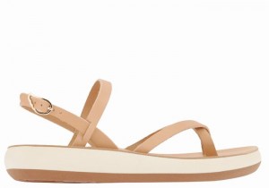 Beige Women Ancient Greek Sandals Tereza Comfort Back-Strap Sandals | KWP9730YS