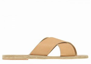 Beige Women Ancient Greek Sandals Thais Slide Sandals | OGN4460QQ