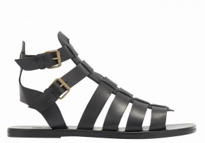 Black Men Ancient Greek Sandals Alexandros Leather Fisherman Sandals | JAK205AC