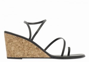 Black Women Ancient Greek Sandals Chora Mid Wedge Sandals | TYZ5782YN