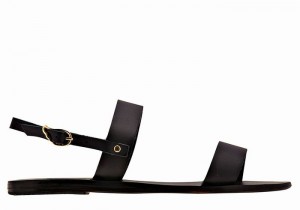 Black Women Ancient Greek Sandals Clio Back-Strap Sandals | DUV286GO