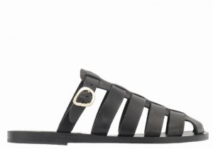 Black Women Ancient Greek Sandals Cosmia Fisherman Sandals | APZ7870ZY