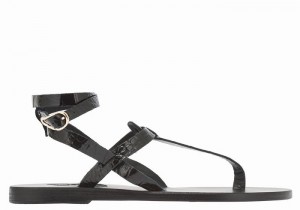 Black Women Ancient Greek Sandals Estia Ankle Strap Sandals | CYU235PI