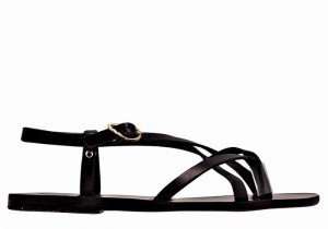 Black Women Ancient Greek Sandals Semele Leather Back-Strap Sandals | RVX2137FC