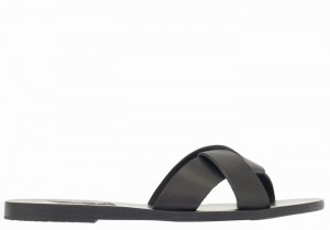 Black Women Ancient Greek Sandals Whitney Slide Sandals | JUR3265EB