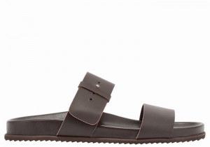 Chocolate Men Ancient Greek Sandals Kimon Slide Sandals | PKW2692UX