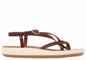 Coffee Women Ancient Greek Sandals Semele Comfort Back-Strap Sandals | KWP4429KH