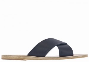 Dark Blue Women Ancient Greek Sandals Thais Slide Sandals | HAM439BI