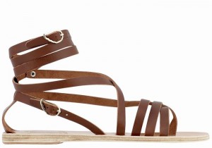 Dark Brown Women Ancient Greek Sandals Satira Leather Gladiator Sandals | NCC4952VJ