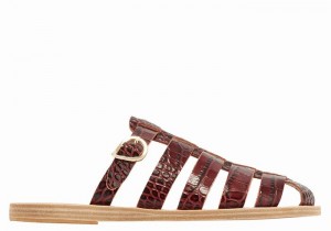 Dark Red Black Women Ancient Greek Sandals Cosmia Fisherman Sandals | ZZP9720ZE