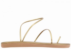 Gold Brown Women Ancient Greek Sandals Kansiz Toe-Post Sandals | LBH827MY