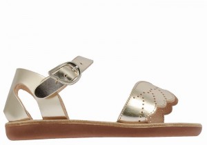 Gold White Kids' Ancient Greek Sandals Little Andromeda Soft Casual Sandals | YHD7429QY