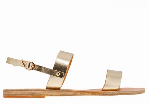 Gold White Women Ancient Greek Sandals Clio Back-Strap Sandals | UGH5738DU