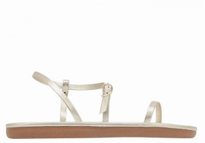 Gold White Women Ancient Greek Sandals Niove Back-Strap Sandals | LYC3676QJ