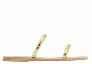 Gold Women Ancient Greek Sandals Echidna Slide Sandals | FMC5764KL