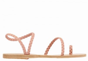 Pink Women Ancient Greek Sandals Eleftheria Leather Braided Sandals | UAK7151VC