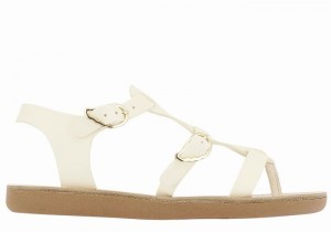 White Kids' Ancient Greek Sandals Little Grace Kelly Soft Flat Sandals | ONQ1163KX