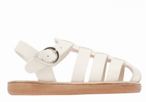 White Kids' Ancient Greek Sandals Little Ektoras Soft Fisherman Sandals | NHN2949UQ