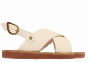 White Kids' Ancient Greek Sandals Little Maria Soft Casual Sandals | VAQ5173SC