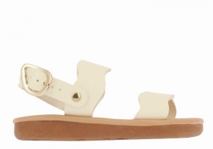 White Kids' Ancient Greek Sandals Little Calamos Soft Casual Sandals | IQL329FT