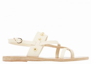 White Women Ancient Greek Sandals Alethea Bee Back-Strap Sandals | WCX4375RR