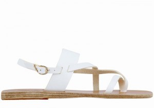 White Women Ancient Greek Sandals Alethea Leather Back-Strap Sandals | HTR8148ER