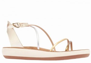 White Women Ancient Greek Sandals Anastasia Comfort Ankle Strap Sandals | SKL8019YN