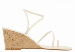 White Women Ancient Greek Sandals Chora Mid Wedge Sandals | TIM9731ZE