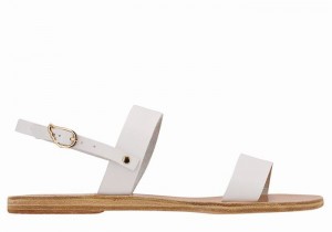 White Women Ancient Greek Sandals Clio Back-Strap Sandals | QEH6588JV