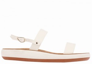 White Women Ancient Greek Sandals Clio Comfort Casual Sandals | SKV4435HY