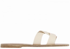 White Women Ancient Greek Sandals Desmos Slide Sandals | EHK914QP