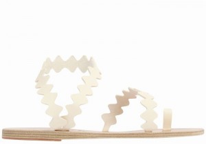 White Women Ancient Greek Sandals Eleftheria Onda Leather Toe-Post Sandals | OTG4132FQ