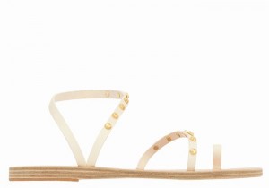 White Women Ancient Greek Sandals Eleftheria Bee Toe-Post Sandals | ADX8773YW